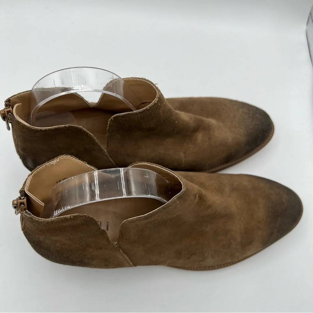 Vaneli Women’s Chelsea Ankle Boots Sz 10W Brown Suede Slip On Classic Burnished